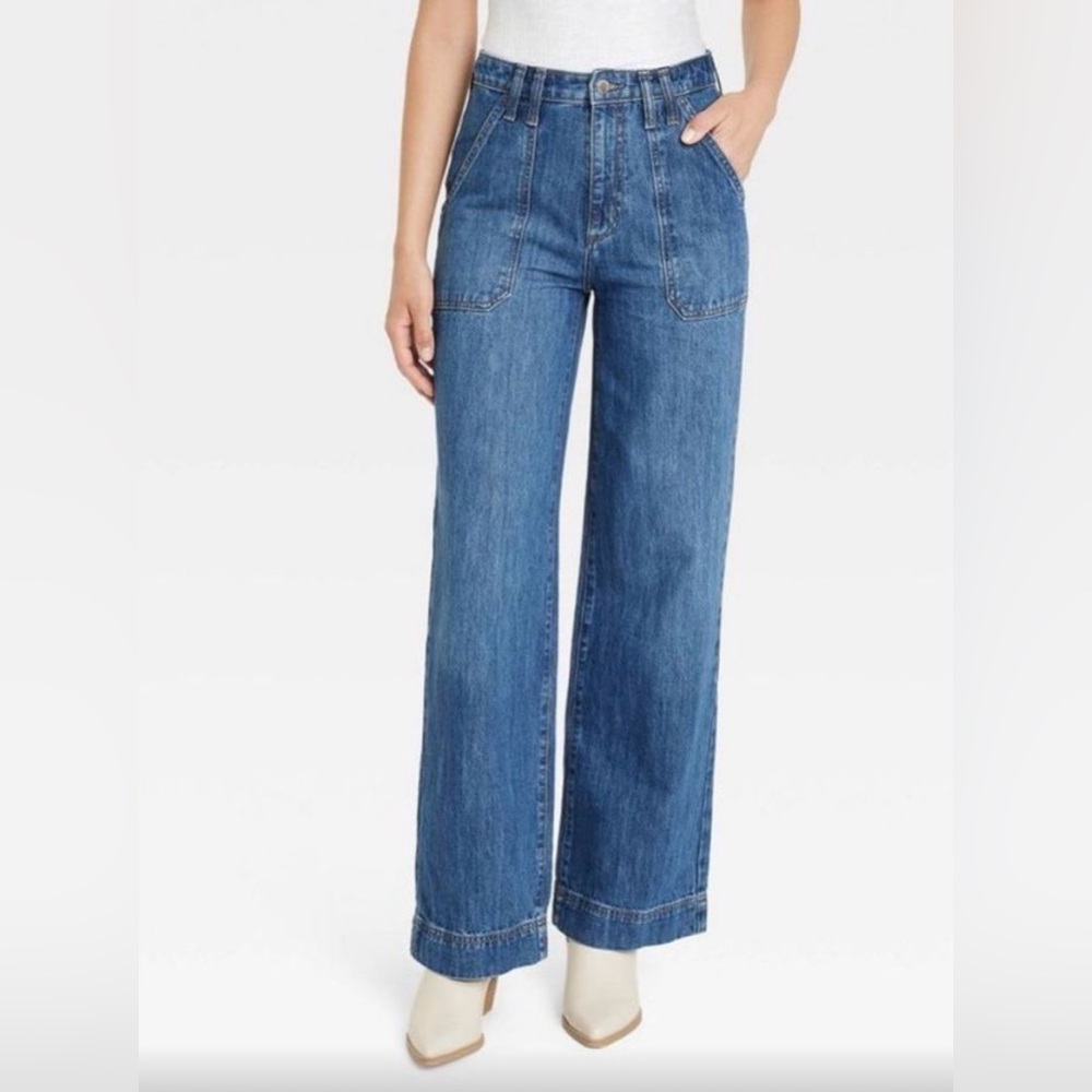 Universal Thread Wide Leg Patch Pocket Jeans Size… - image 2